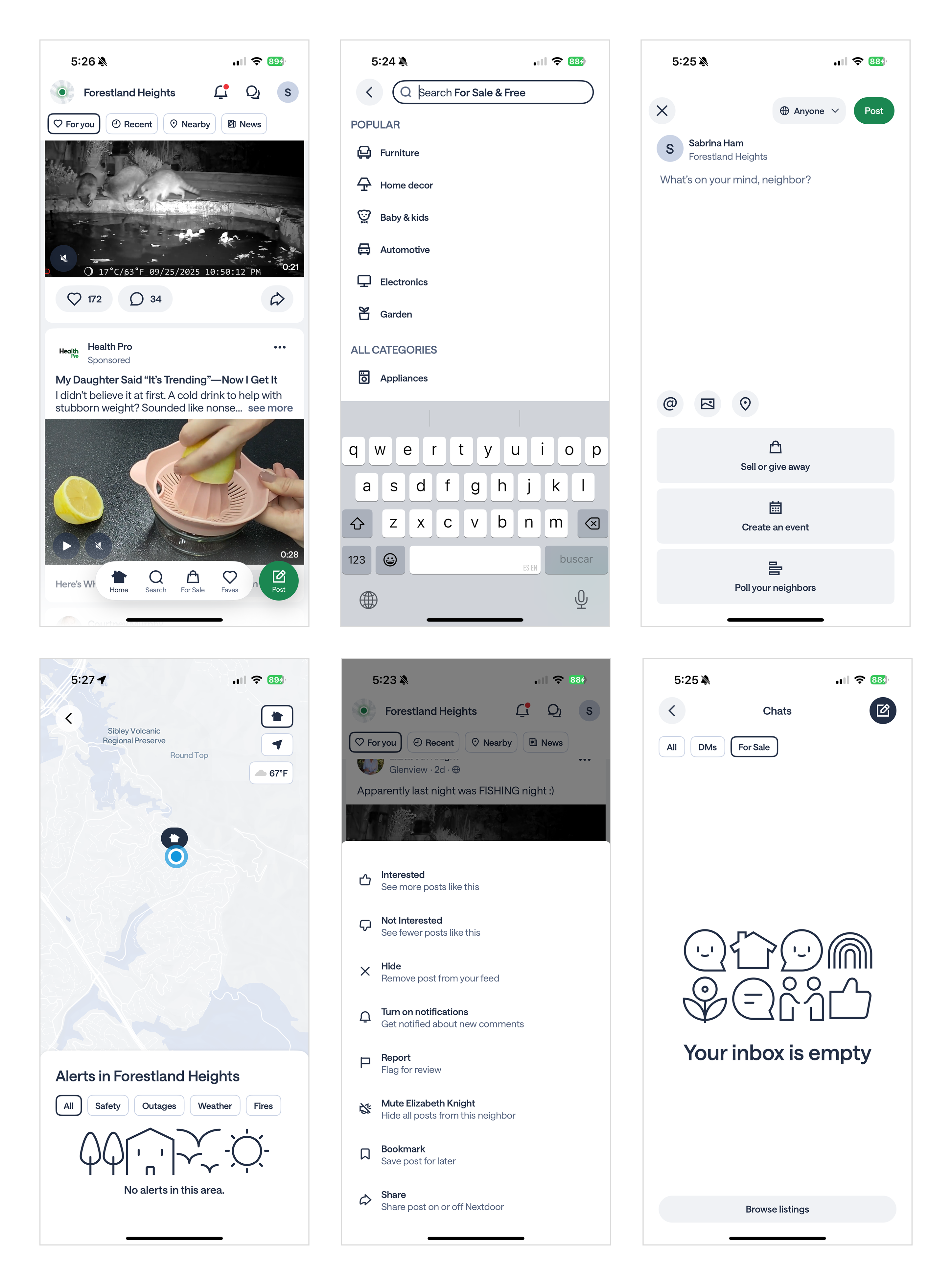 Nextdoor mobile typography