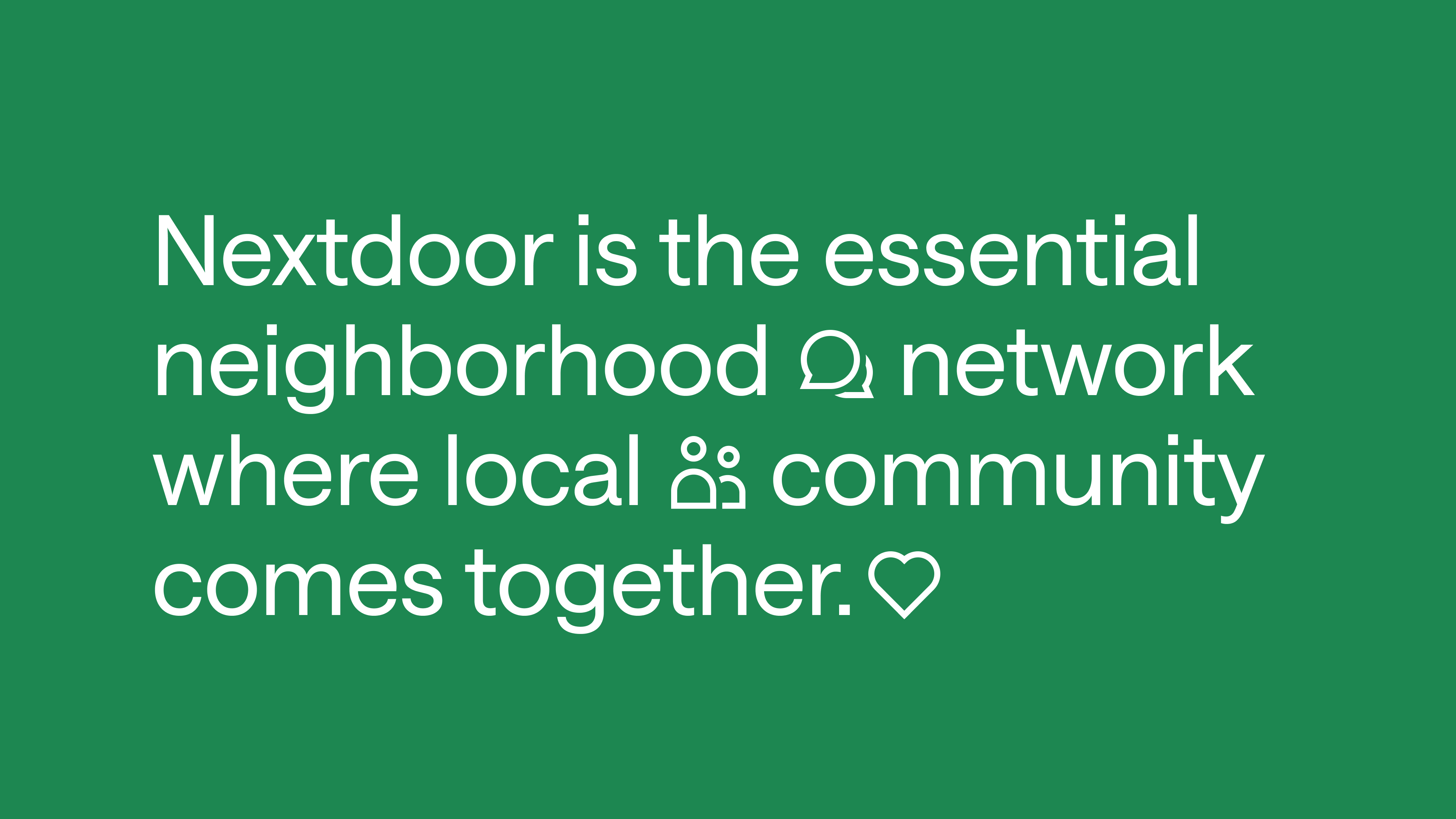 Nextdoor typography with integrated icons