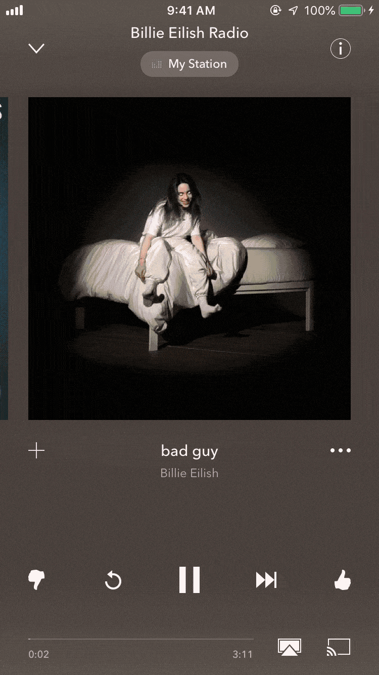 Pandora Modes on mobile