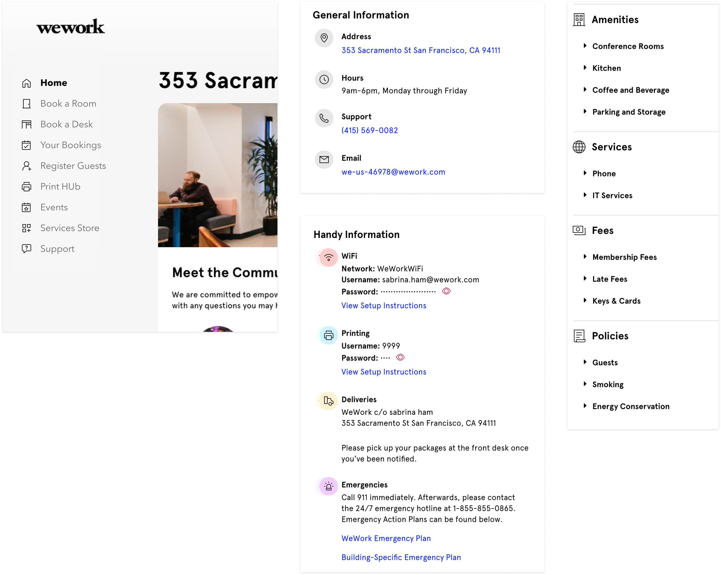 WeWork icons in member app